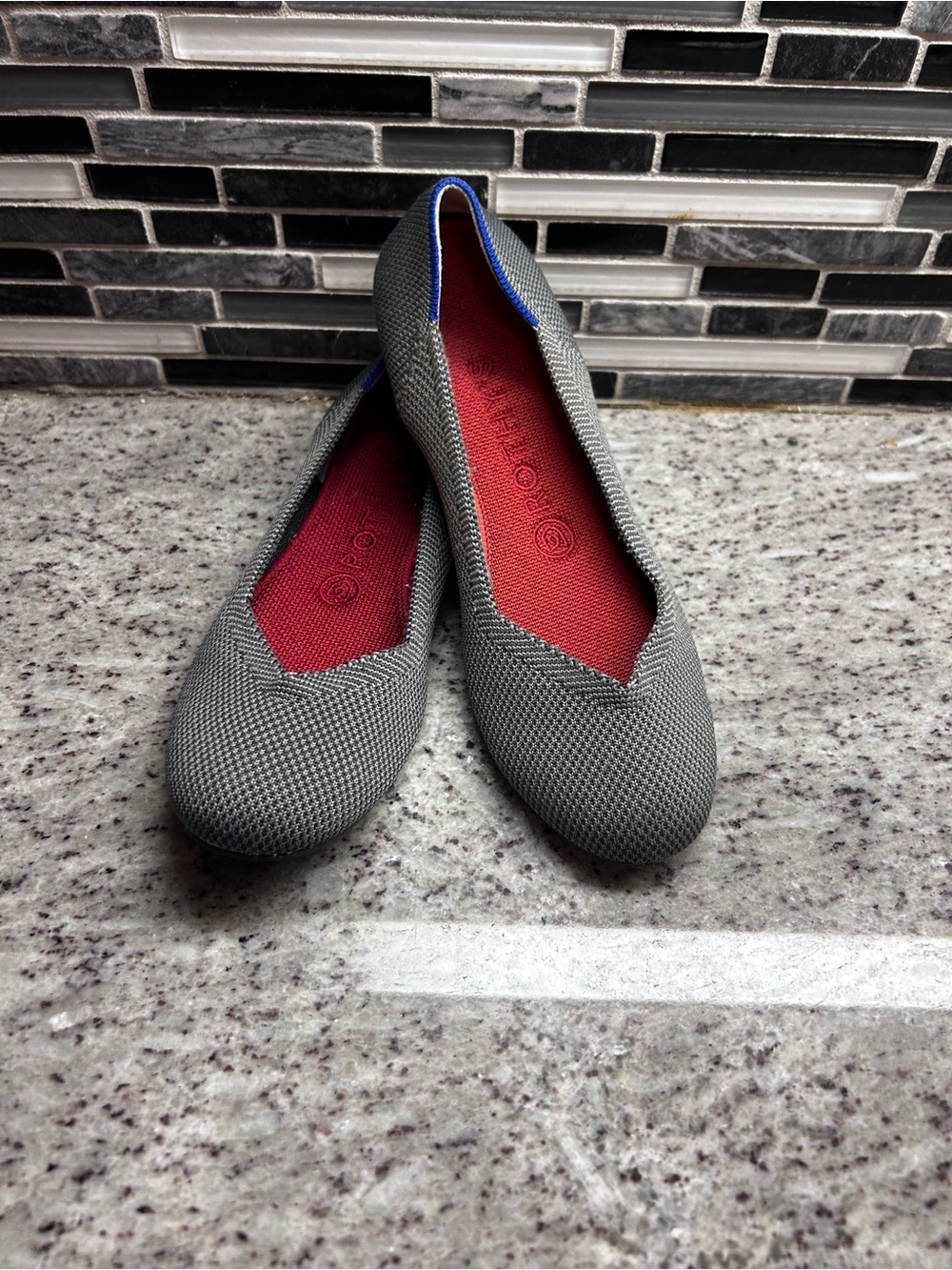 Rothy’s Gray Women's Ballet Flats with Red Insole size 7
